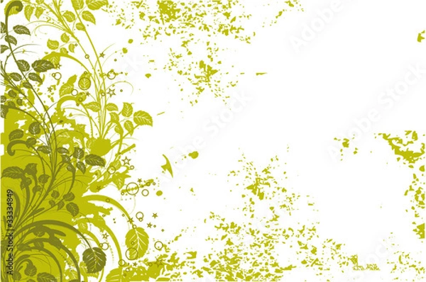 Obraz floral grunge vert