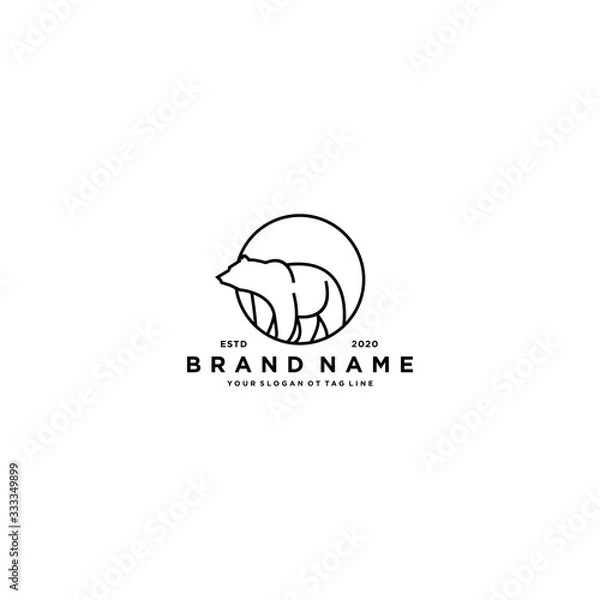 Fototapeta bear logo design vector