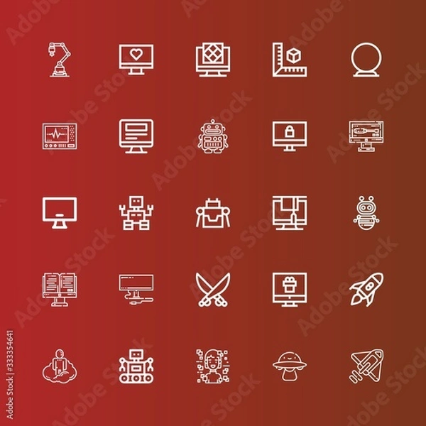 Fototapeta Editable 25 futuristic icons for web and mobile
