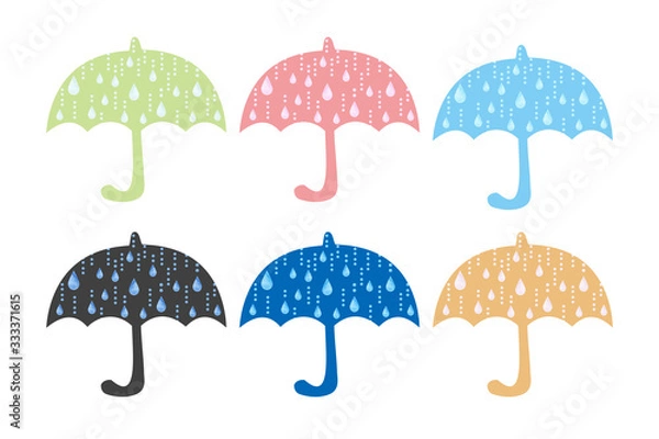 Fototapeta 雨模様の傘バリエーション