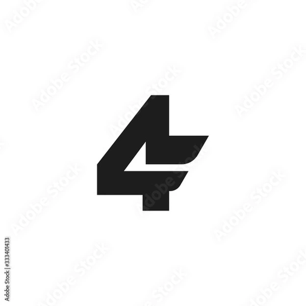 Fototapeta Vector Logo Number Double Wing 4