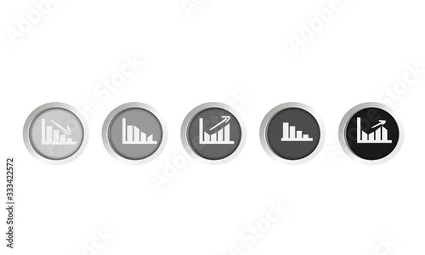 Fototapeta Moderne Business Button Icon Zeichen Diagramme Pfeil Pfeile Diagramm Grau