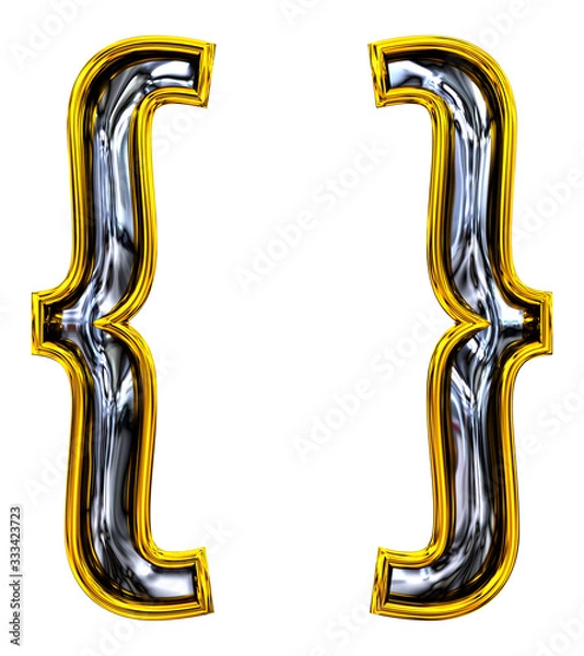 Fototapeta 3D rendering. Curly bracket.