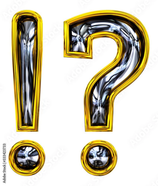 Obraz Renderowanie 3D. Pytanie, wykrzyknik.