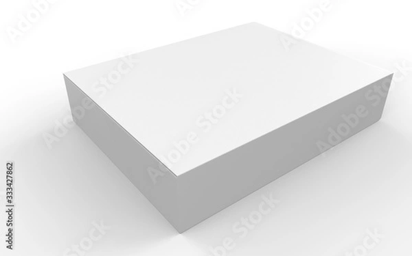 Fototapeta White Blank Product Package Box. Realistic 3D Mock up design. Container, Packaging Template on white background.