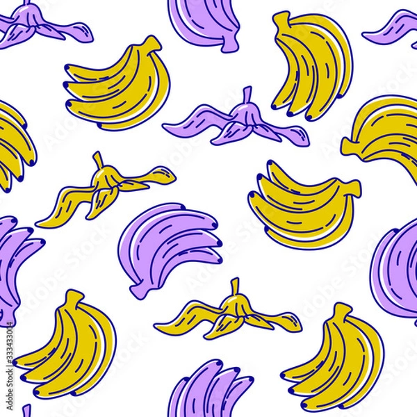 Fototapeta  seamless vector pattern. fruit. banana