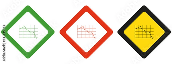 Obraz Börsencrash Schild Set