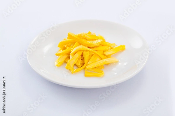 Fototapeta fresh ripe Jack fruit on white background