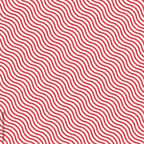 Obraz Line Wavy Red Pattern. Vector illustration