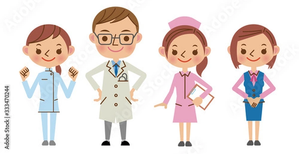 Obraz 医療スタッフイメージ（医者・看護師・介護士・医療事務）