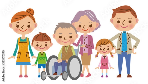 Obraz 3世代家族の介護イメージ