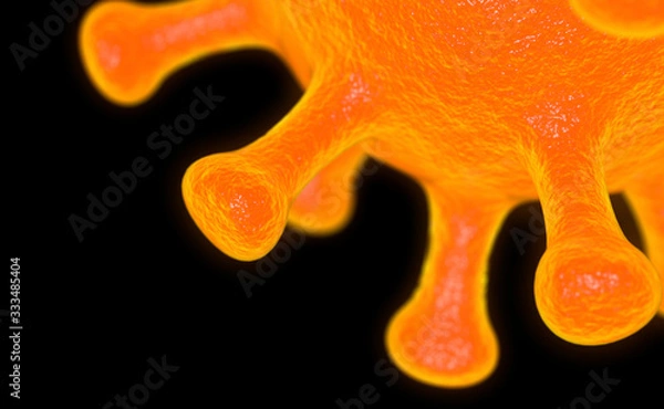 Obraz Coronavirus Covid-19 virus close up 3d rendering