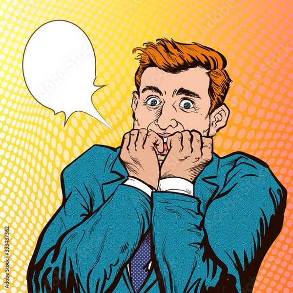 Obraz Business people are scared. Pop art retro illustration comic Style Vector.