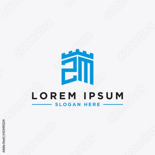 Obraz inspiring logo designs for companies from the initial letters of the ZM logo icon. -Vectors