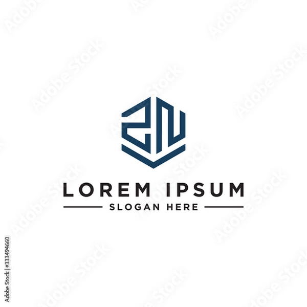 Obraz inspiring logo designs for companies from the initial letters of the ZN logo icon. -Vectors