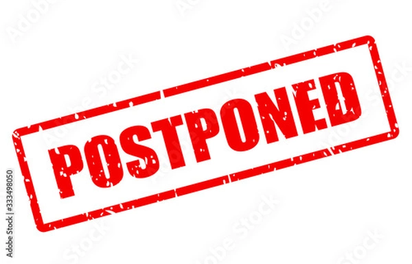Obraz Postponed red grunge stamp