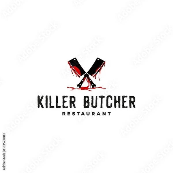 Obraz Killer butcher restaurant logo