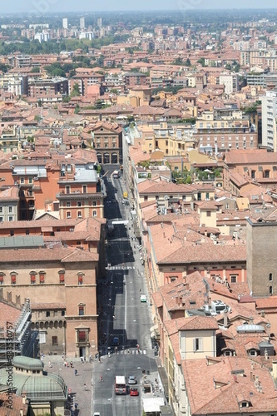 Fototapeta Bologna, Italy, view from the Tower of Asinelli