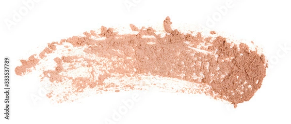 Obraz Smeared make-up foundation bb-cream smudge powder creamy texture. Face skin concealer nude color on white isolated background.