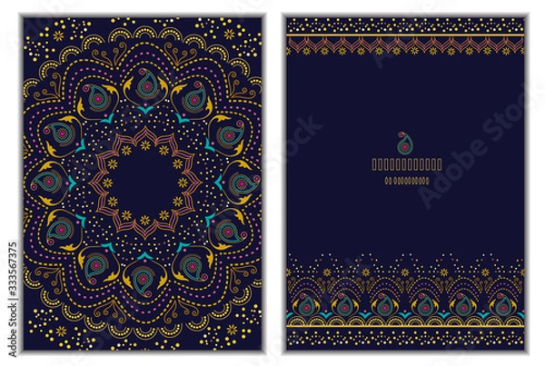 Obraz Mandala background-Navy blue
