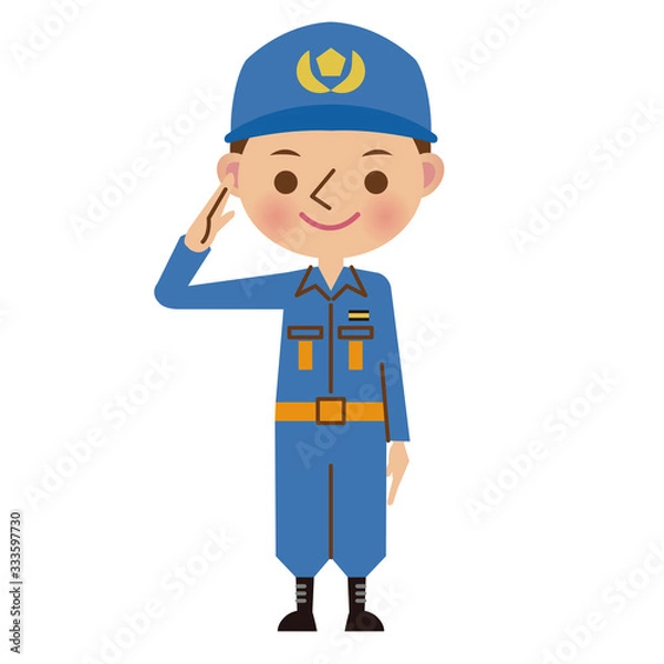 Fototapeta 指差しをする活動服の消防士