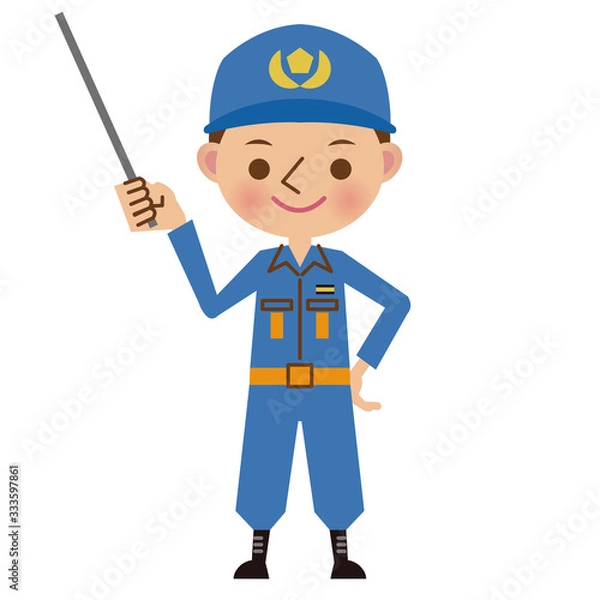 Obraz 指し棒を使って説明・解説する消防士