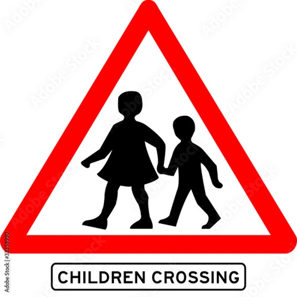 Obraz Children crossing school warning sign