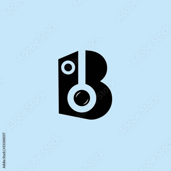 Obraz Letter B with speaker logo  design template.-vector illustrations