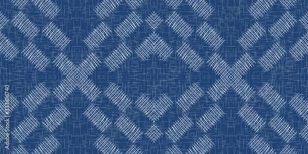 Fototapeta Ink Linear Tablecloth Vector Seamless Pattern. 