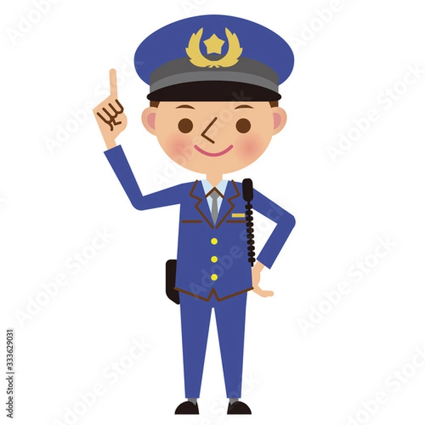 Obraz 指差しをする男性警察官