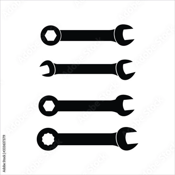 Obraz Wrench key icons set. Simple set of wrench key vector icons for web design on white background