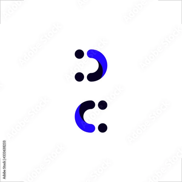 Obraz initial D C letter logo smile design