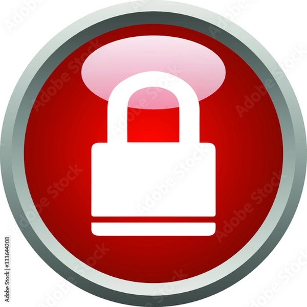 Fototapeta Lock Down Button Icon Template Vector Design