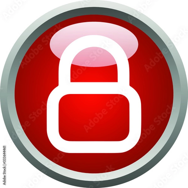 Obraz Lock Down Button Icon Template Vector Design