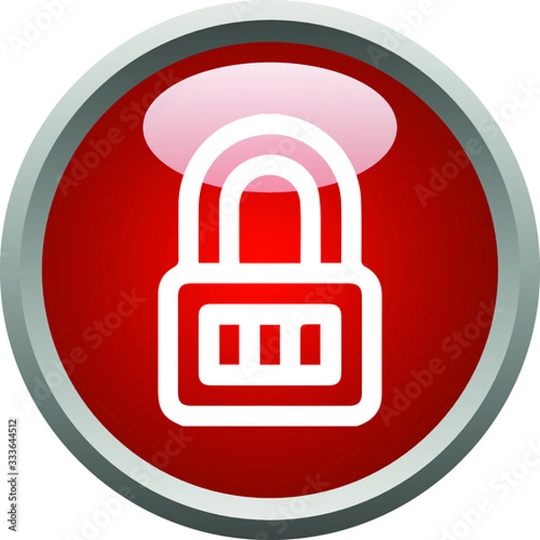 Obraz Lock Down Button Icon Template Vector Design