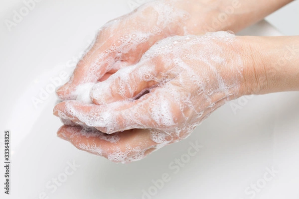 Fototapeta Soap in hands