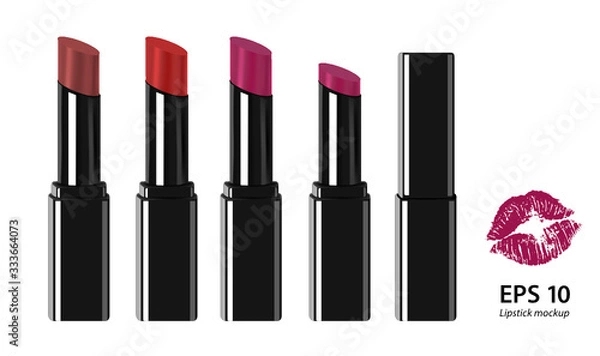 Fototapeta Colored vector lipstick set 