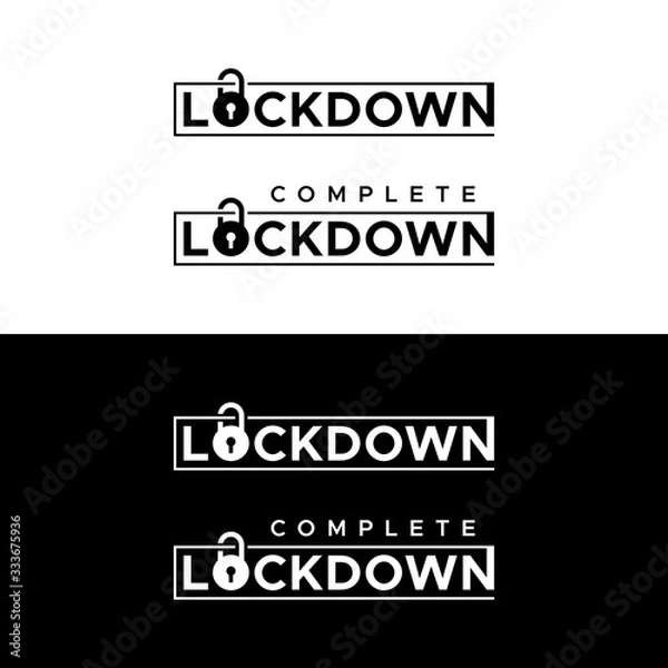 Fototapeta Lockdown. Complete lockdown. Stay home flat vector icon for apps and websites.