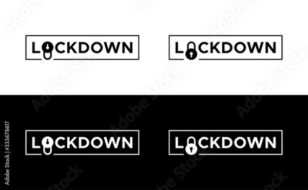 Fototapeta Lockdown. Complete lockdown. Stay home flat vector icon for apps and websites.