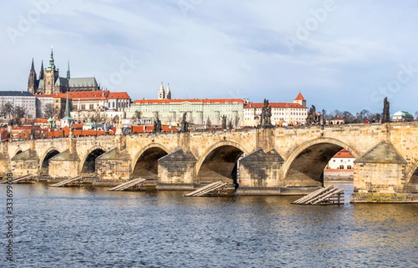 Fototapeta  Charles Bridge over Vltava river in Prague.