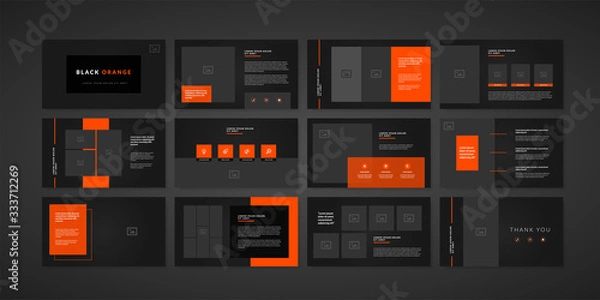 Obraz Dark minimal slides presentation background template. business presentation template