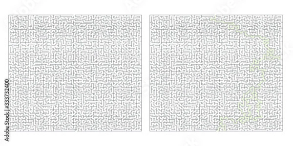 Obraz Huge 80x80 rectangular maze with solution