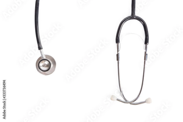 Fototapeta A stethoscope on a white background.