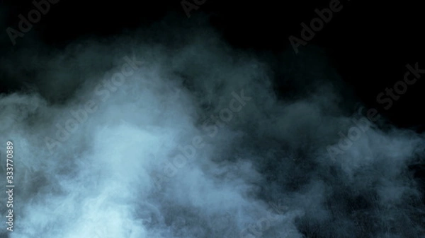 Obraz Smoke on black background realistic fog photo for different projects! Very beautiful backdrop wallpaper texture banner background still.