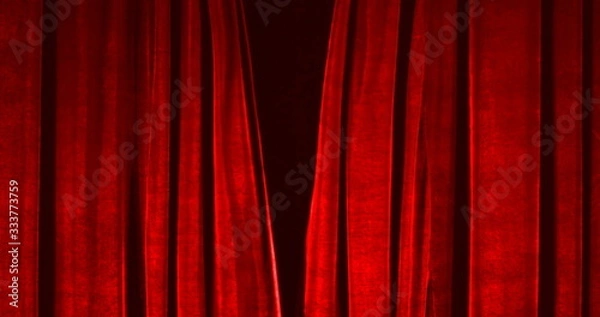 Fototapeta Real Velvet Cloth Stage silk Curtain. Curtain For theater, opera, show, stage scenes. Real Cinematic Curtain Photo. Glittering cloth.