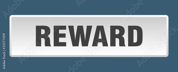 Fototapeta reward button. reward square white push button