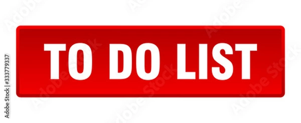 Fototapeta to do list button. to do list square red push button