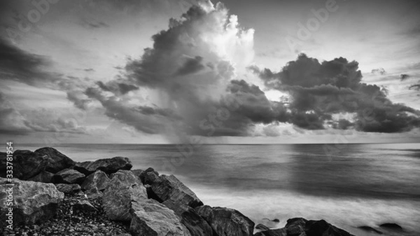 Obraz sunset over the sea BW