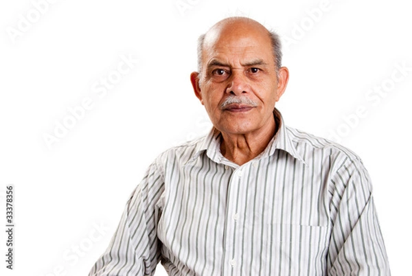 Obraz Senior Indian man - isolated on white