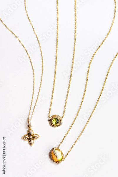 Obraz Necklaces flatly on white